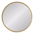Miroir mural décoratif rond doré 26" avec bord ondulé