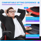 Chaise de bureau pivotante de jeu, chaise de bureau ergonomique en cuir PU avec support lombaire