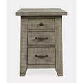 Jofran,Telluride Rustic Farmhouse Solid Wood USB Charging Chairside End Table
