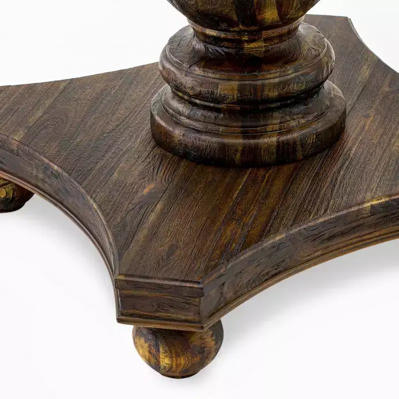 Table de salle à manger ronde avec pied central – 48 po en hévéa, 2-4 places