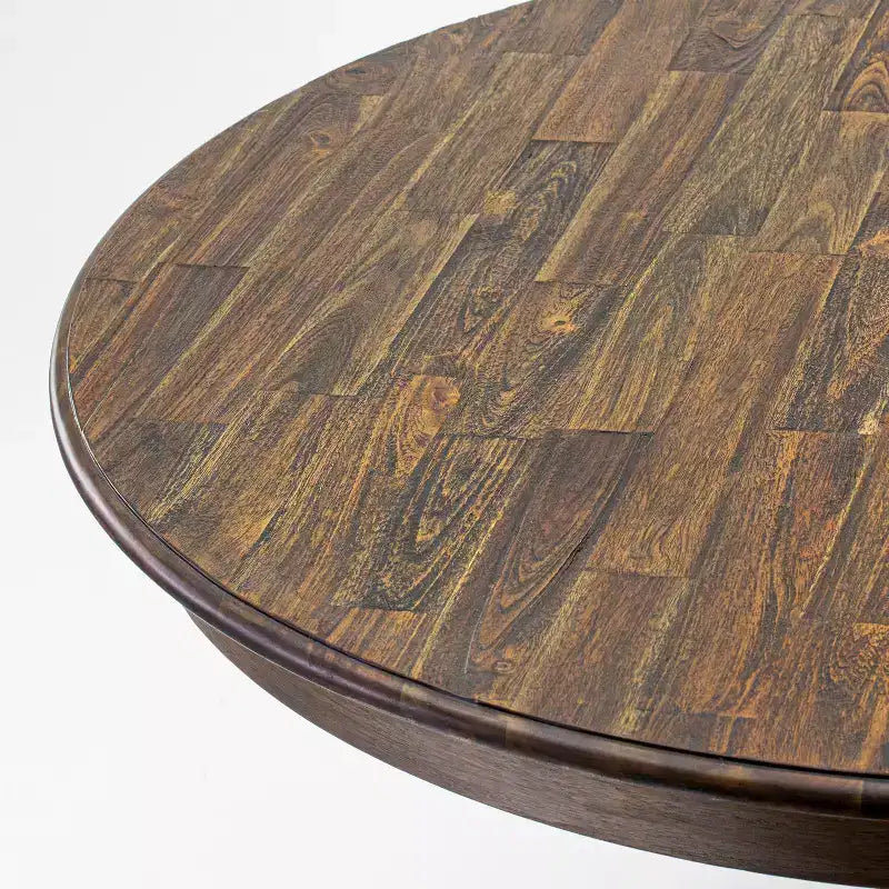 Table de salle à manger ronde avec pied central – 48 po en hévéa, 2-4 places