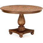 Table de salle à manger ronde avec pied central – 48 po en hévéa, 2-4 places