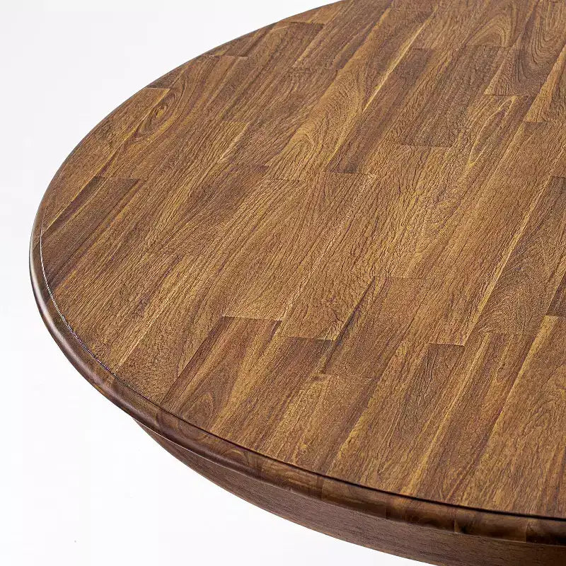 Table de salle à manger ronde avec pied central – 48 po en hévéa, 2-4 places