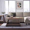 Table basse A-Frame avec étagère porte-revues – Noyer