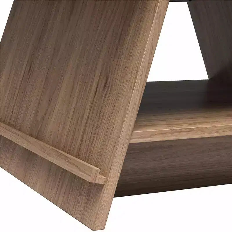 Table basse A-Frame avec étagère porte-revues – Noyer