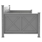 Lit de repos double rustique moderne en bois avec 2 tiroirs de rangement – Capacité de 100 kg