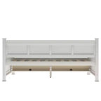 Lit de repos double rustique moderne en bois avec 2 tiroirs de rangement – Capacité de 100 kg