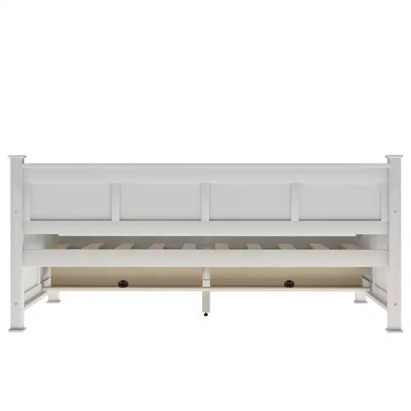 Lit de repos double rustique moderne en bois avec 2 tiroirs de rangement – Capacité de 100 kg
