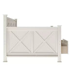 Lit de repos double rustique moderne en bois avec 2 tiroirs de rangement – Capacité de 100 kg