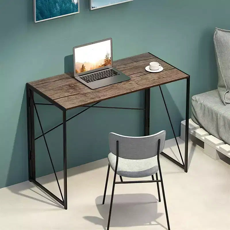 Petit bureau d'ordinateur pliant moderne pour bureau à domicile – 99 cm Marron