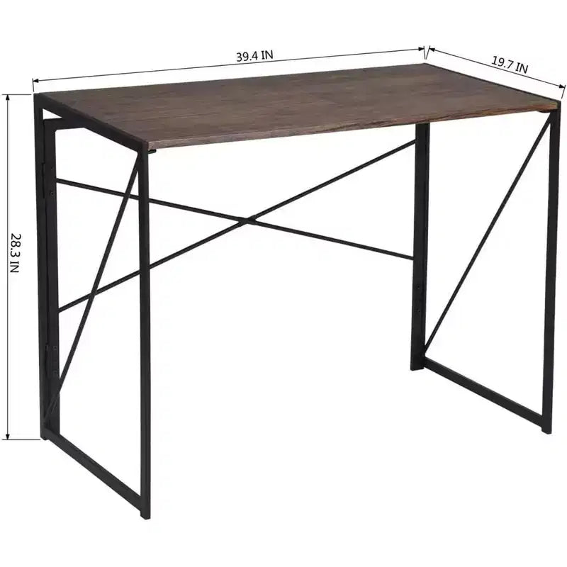 Petit bureau d'ordinateur pliant moderne pour bureau à domicile – 99 cm Marron