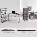 Petit bureau d'ordinateur pliant moderne pour bureau à domicile – 99 cm Marron