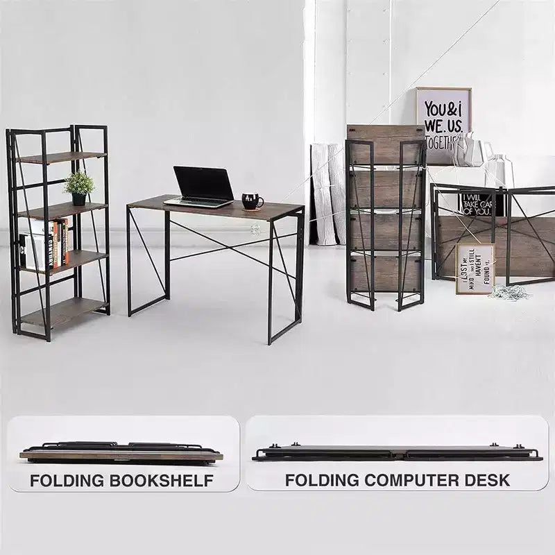 Petit bureau d'ordinateur pliant moderne pour bureau à domicile – 99 cm Marron