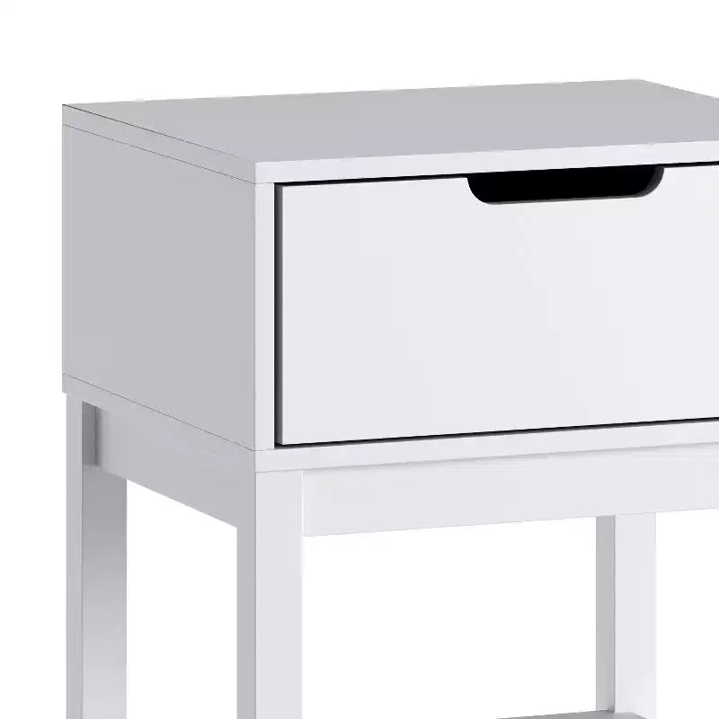 Table de chevet pour enfants à un tiroir avec cadre en bois massif et étagère ouverte