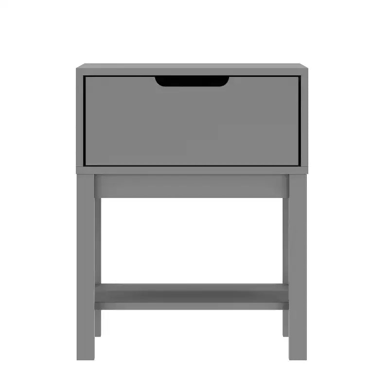 Table de chevet pour enfants à un tiroir avec cadre en bois massif et étagère ouverte