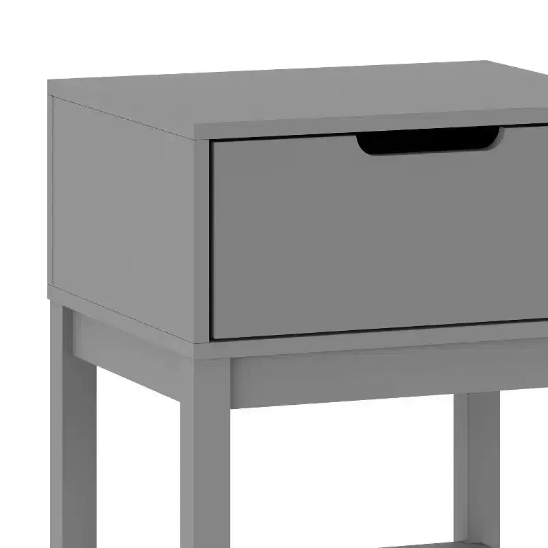 Table de chevet pour enfants à un tiroir avec cadre en bois massif et étagère ouverte