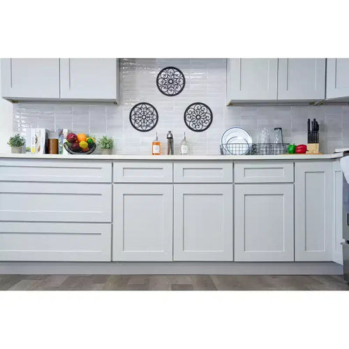 Meuble bas de cuisine Shaker 12"L x 42"H x 9"P – Cadre en bois massif, Gris Colombe