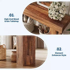 Console rectangulaire étroite de 160 cm, Table d'entrée en bois de style ferme pour couloir, hall d'entrée et salon, Table basse derrière le canapé
