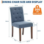 Lot de 2 chaises de salle à manger rembourrées, chaises de cuisine modernes en tissu avec pieds en bois robustes, design Parsons, lin doux et confortable pour salle à manger, café