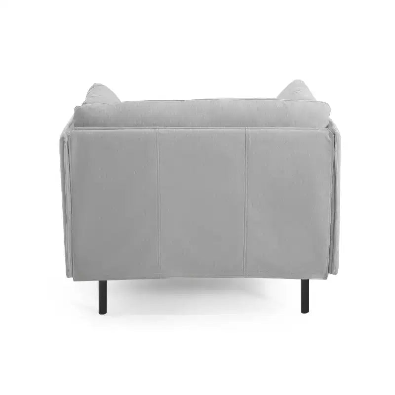 Fauteuil vintage de 99 cm avec revêtement en polyester, cadre en bois massif et pieds en acier, pour la relaxation