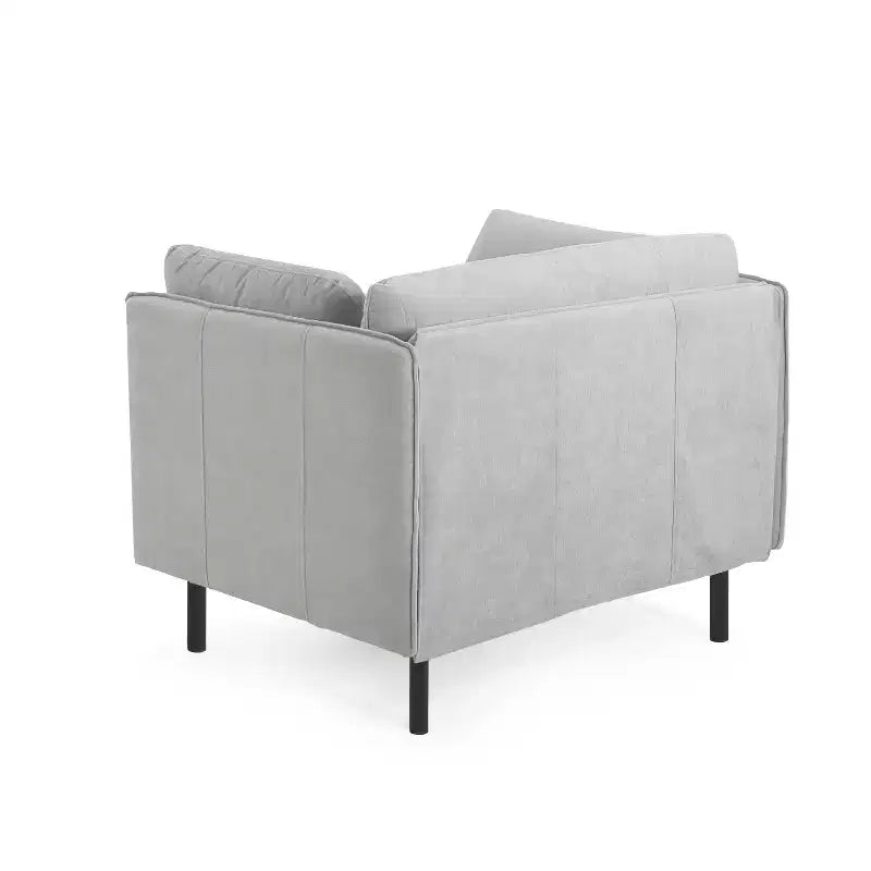 Fauteuil vintage de 99 cm avec revêtement en polyester, cadre en bois massif et pieds en acier, pour la relaxation