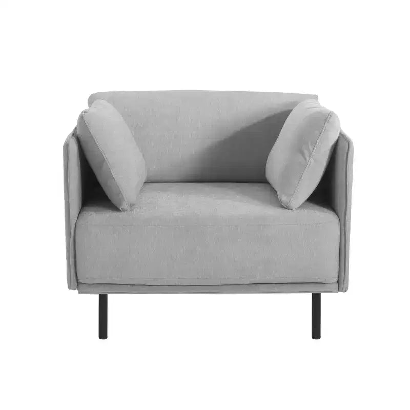 Fauteuil vintage de 99 cm avec revêtement en polyester, cadre en bois massif et pieds en acier, pour la relaxation