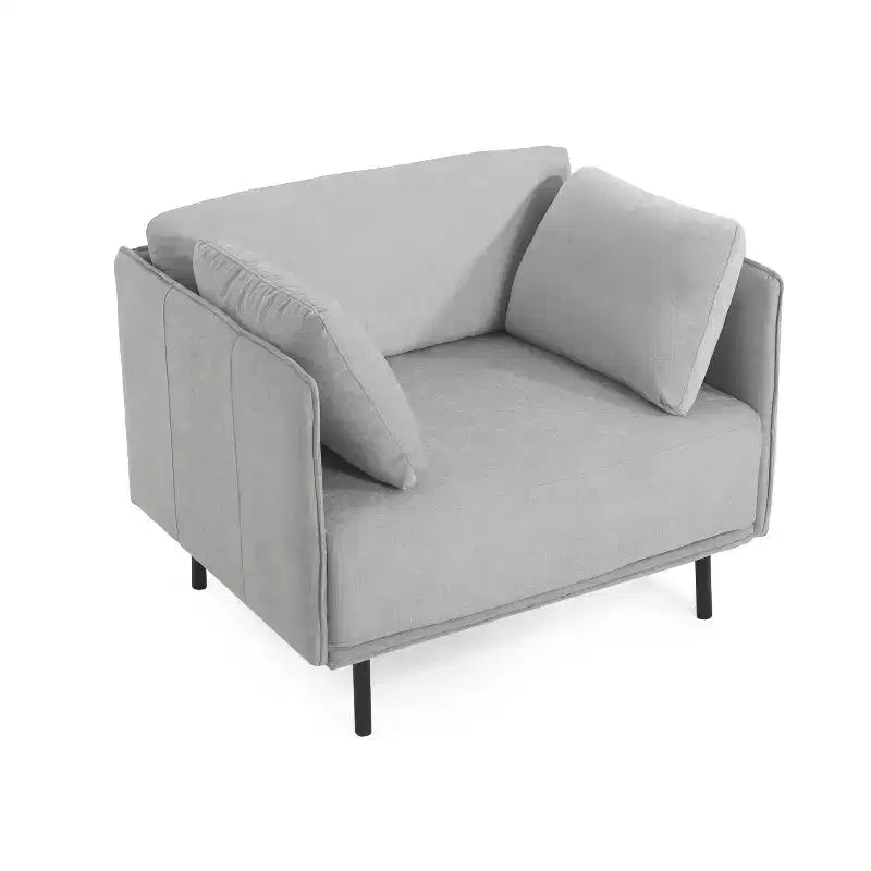Fauteuil vintage de 99 cm avec revêtement en polyester, cadre en bois massif et pieds en acier, pour la relaxation