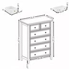 Commode moderne à 6 tiroirs coulissants, dispositif anti-basculement, pour salon
