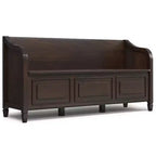 Hampshire SOLID WOOD 56 inch Wide Traditional Wide Entryway Storage Bench