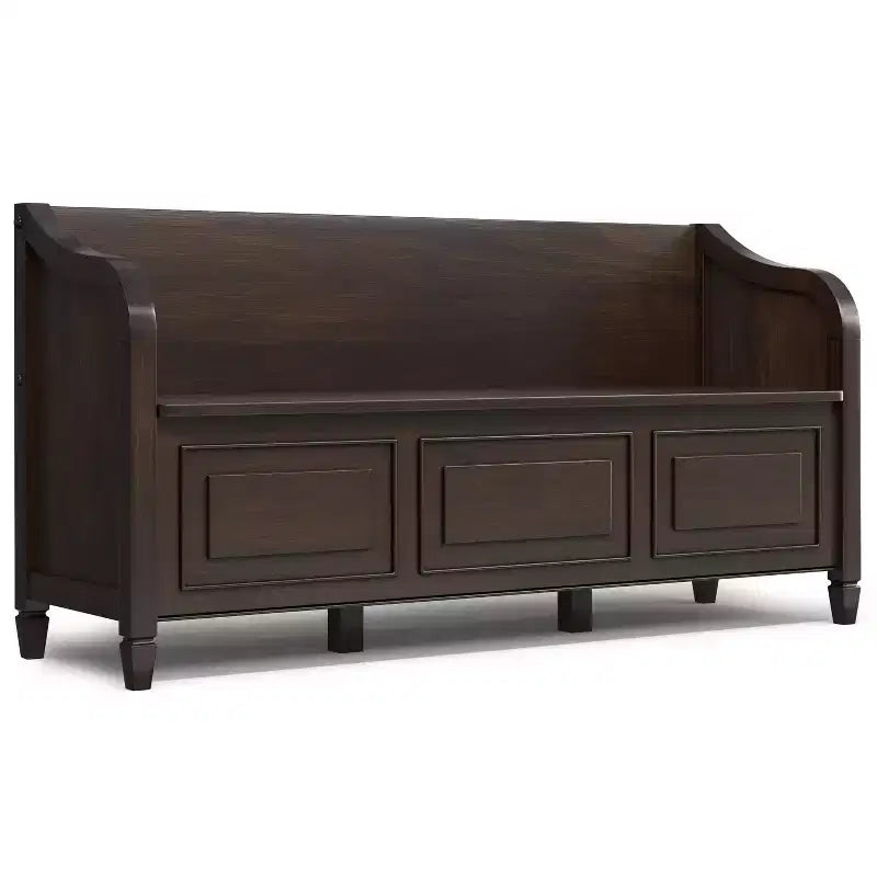Hampshire SOLID WOOD 56 inch Wide Traditional Wide Entryway Storage Bench