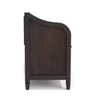Banc de rangement traditionnel en bois massif de 56 po pour entrée – 3 compartiments, Châtaignier foncé