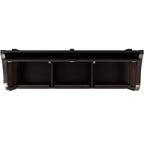 Banc de rangement traditionnel en bois massif de 56 po pour entrée – 3 compartiments, Châtaignier foncé