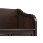Banc de rangement traditionnel en bois massif de 56 po pour entrée – 3 compartiments, Châtaignier foncé