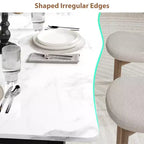 Table à manger 6-8 personnes, Table à bord irrégulier de style rustique vague avec plateau épais en MDF et cadre en métal, Imperméable et résistante aux rayures