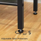 Table d'appoint noire à 3 niveaux avec station de recharge – USB, Type-C et étagère réglable