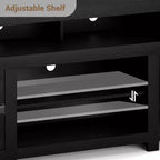 Meuble TV de ferme, meuble de divertissement avec 2 tiroirs, 2 armoires et 2 espaces de rangement ouverts, pour salon, chambre à coucher