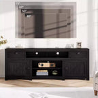 Meuble TV de ferme, meuble de divertissement avec 2 tiroirs, 2 armoires et 2 espaces de rangement ouverts, pour salon, chambre à coucher