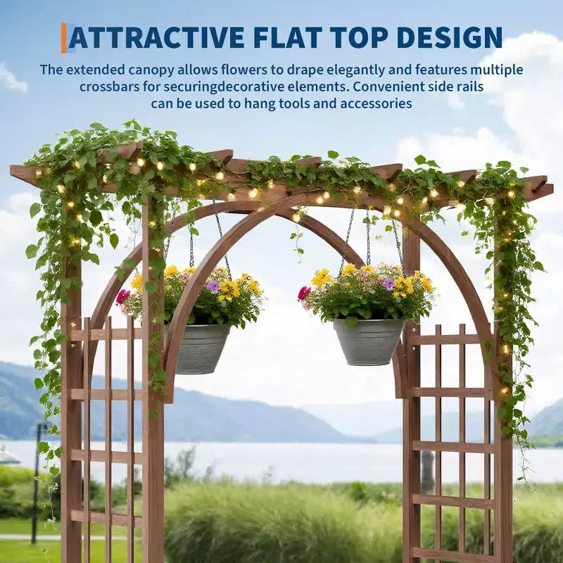 Trellis de jardin en bois robuste 85 – Arche de pergola extérieure pour plantes grimpantes, mariage/patio/pelouse/arrière-cour, assemblage facile