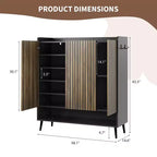 Meuble à chaussures, grande étagère à chaussures pour 30 paires avec 3 portes et étagères réglables pour entrée
