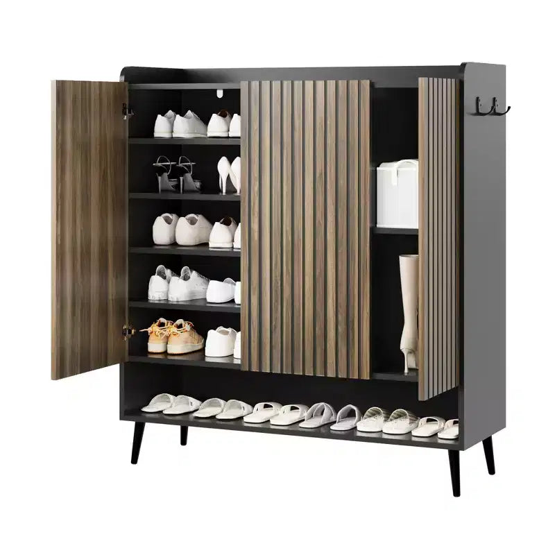 Meuble à chaussures, grande étagère à chaussures pour 30 paires avec 3 portes et étagères réglables pour entrée