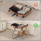 Porte-bagages pliant pour chambre d'amis avec étagère à chaussures – Capacité de 50 kg
