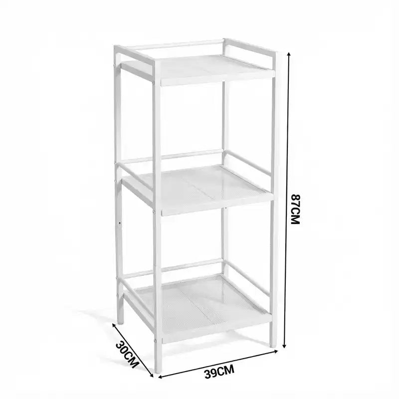 Étagère de rangement de cuisine autoportante en métal à 3/4 niveaux – Organiseur peu encombrant pour salle de bain, chambre, salon, bureau