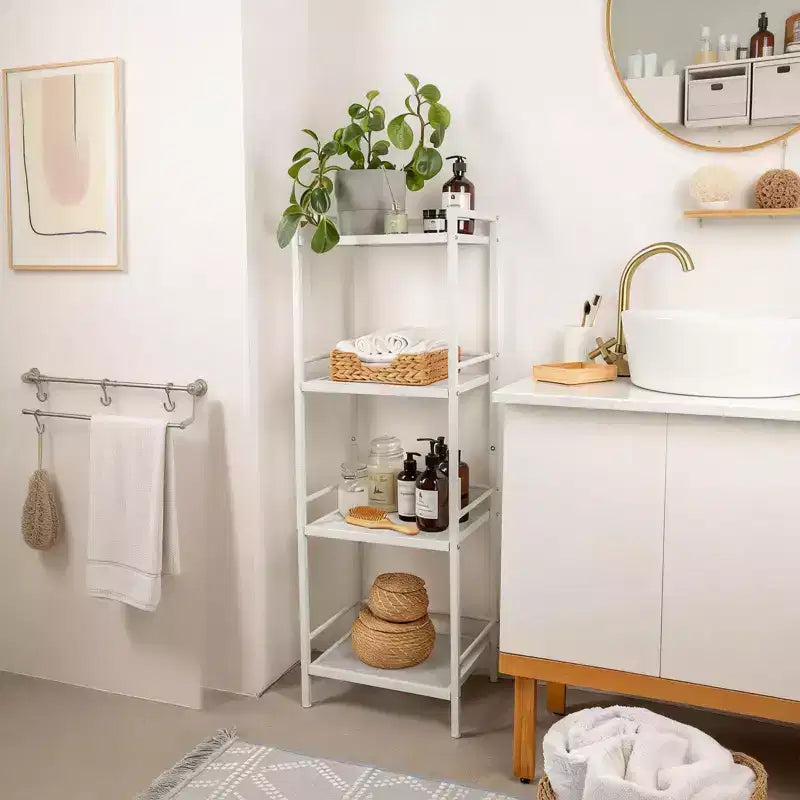 Étagère de rangement de cuisine autoportante en métal à 3/4 niveaux – Organiseur peu encombrant pour salle de bain, chambre, salon, bureau