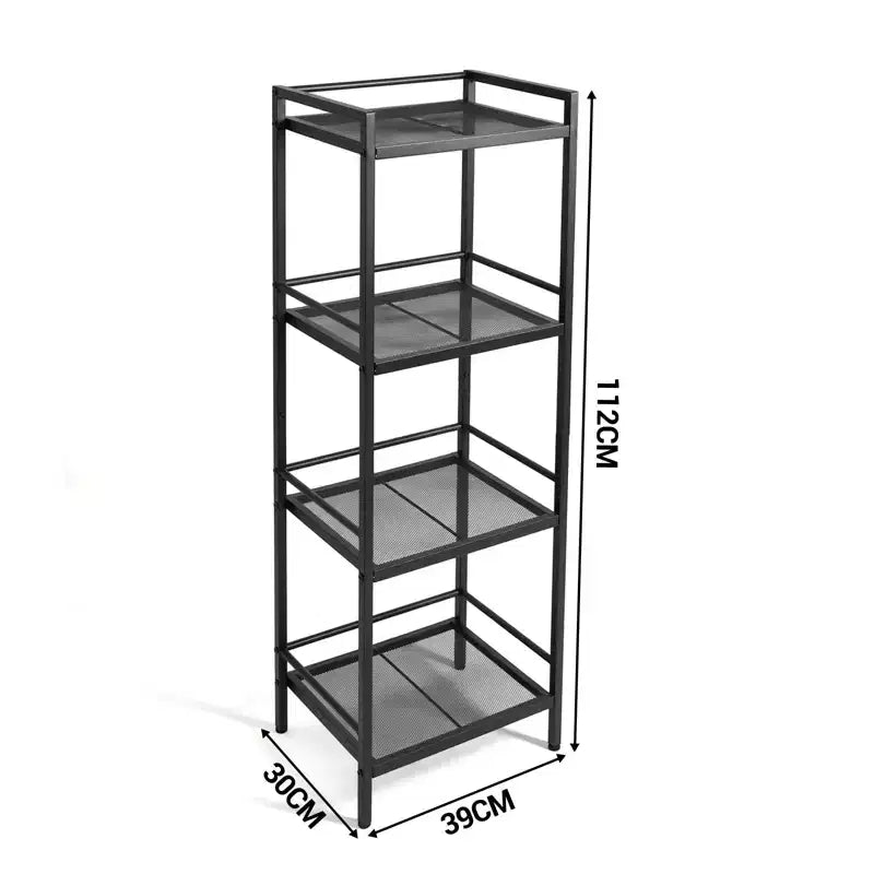 Étagère de rangement de cuisine autoportante en métal à 3/4 niveaux – Organiseur peu encombrant pour salle de bain, chambre, salon, bureau