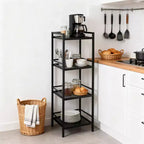 Étagère de rangement de cuisine autoportante en métal à 3/4 niveaux – Organiseur peu encombrant pour salle de bain, chambre, salon, bureau