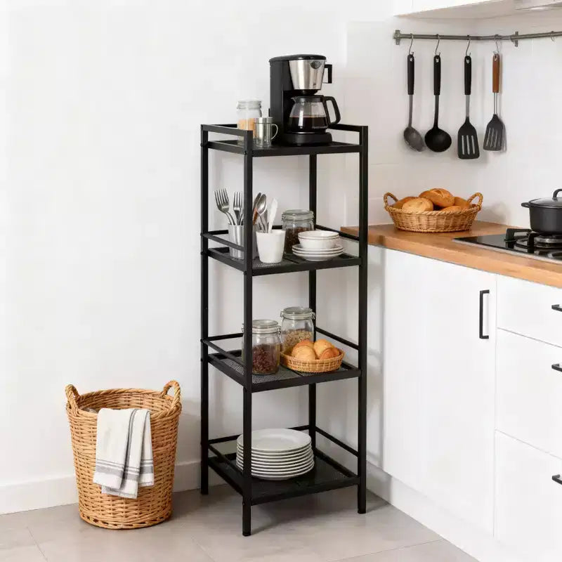 Étagère de rangement de cuisine autoportante en métal à 3/4 niveaux – Organiseur peu encombrant pour salle de bain, chambre, salon, bureau