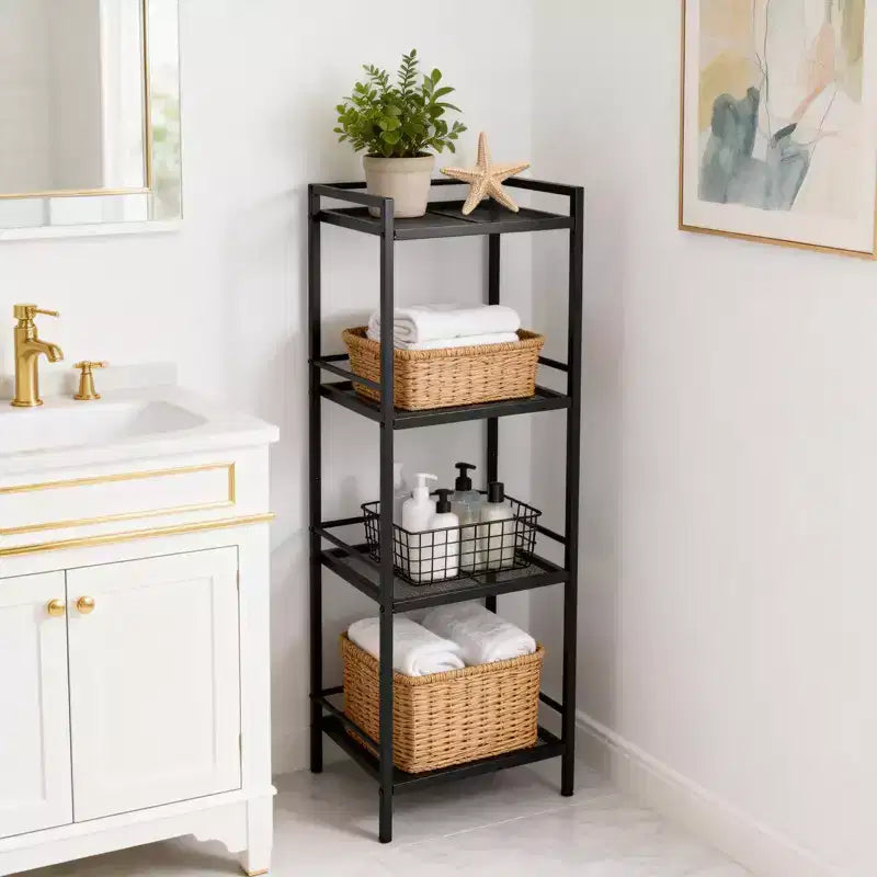 Étagère de rangement de cuisine autoportante en métal à 3/4 niveaux – Organiseur peu encombrant pour salle de bain, chambre, salon, bureau