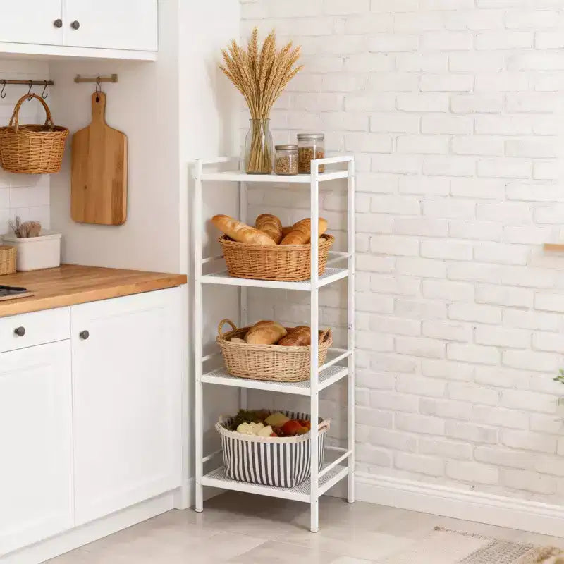 Étagère de rangement de cuisine autoportante en métal à 3/4 niveaux – Organiseur peu encombrant pour salle de bain, chambre, salon, bureau