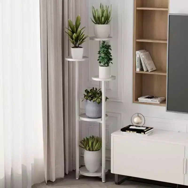Étagère à Plantes Haute Multi-Niveaux en Métal pour Coin Intérieur - Pieds Antidérapants, Support Étagé Robuste pour Salon, Balcon, Terrasse