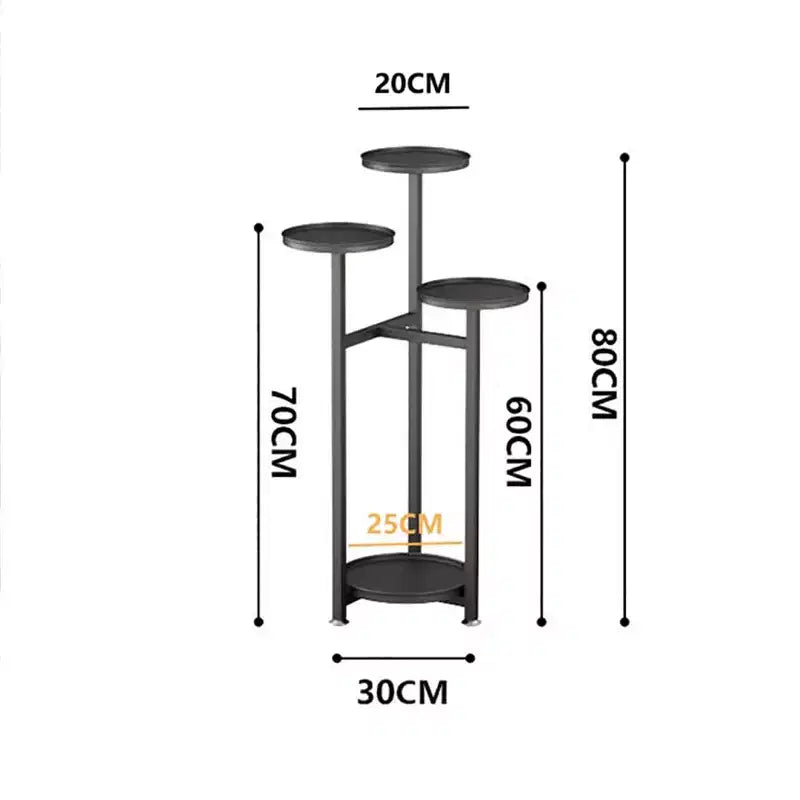 Étagère à Plantes Haute Multi-Niveaux en Métal pour Coin Intérieur - Pieds Antidérapants, Support Étagé Robuste pour Salon, Balcon, Terrasse